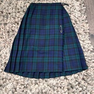 Highland Home Industries 100% Wool Tartan Wrap Kilt Skirt — Made in Scotland